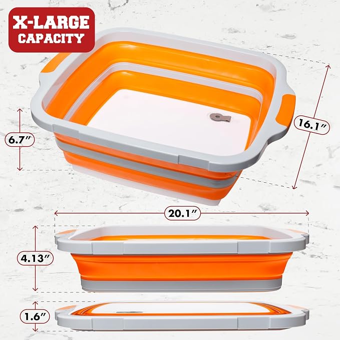 KITCHEN PERFECTION Collapsible XL Smoker & BBQ Prep Tub with Locking Lid | Includes Cutting Board, Meat Marinade & Brine Container For Turkey, Brisket & Ribs - Best Grill Accessories Gifts For Men