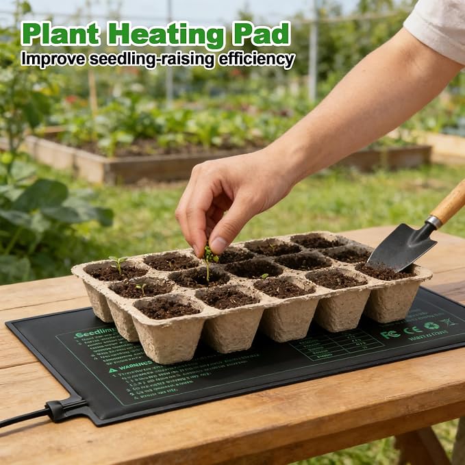 Bestio Seeding Heat Mat 10"x 20.75", 2 Pack Waterproof Durable Heat Mat for Seed Starting, UL and MET Certified Plant Heating Pad for Seed Germination,Hydroponics, Greenhouses