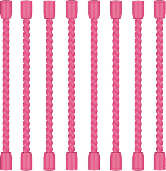 8PCS 4-Inch Silicone Cable Ties, Bendable Rubber Twist Ties, Reusable Twist Ties for Cords, gear ties for Organizing, Bundling (Pink)