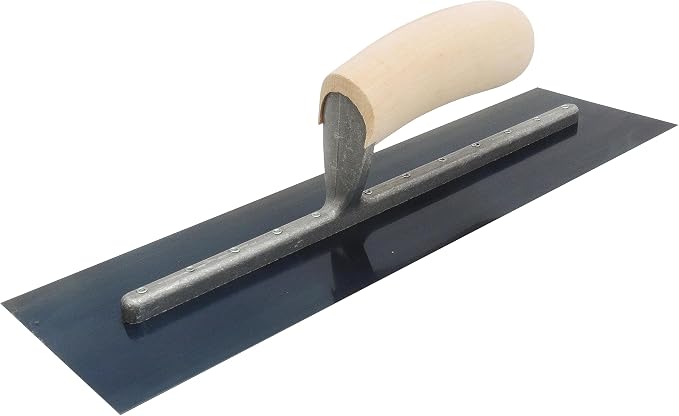 MARSHALLTOWN QLT Concrete Finishing Trowel, 24 x 5 Inch Blue Steel Blade, Wooden Handle, FT245B