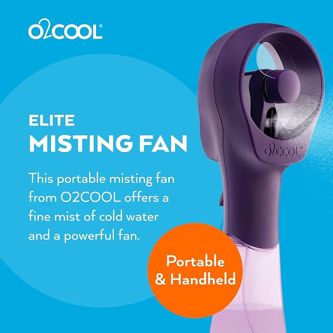 O2COOL FML0001 Elite Misting Fan, Purple