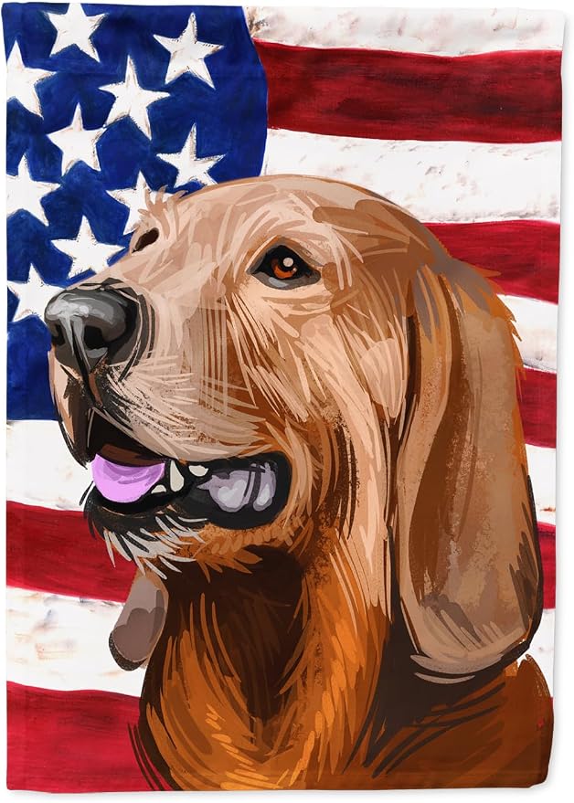 Caroline's Treasures CK6698GF Segugio Italiano Dog American Flag Garden Flag Mailbox Flag Decorative Yard Flag Banner Outside Patio Artwork Yard Flower Beds, Garden Size, Multicolor