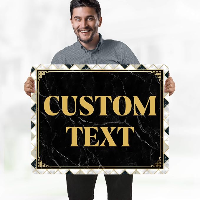 Custom Sign, Custom Street Sign, 11 Font Colors, 13 Font Styles, 4 Hole Options, 22 Sizes, 24x30 Inches, Rust Free DiBound, Fade Resistant, Made in USA by My Sign Center (Marble Tile)