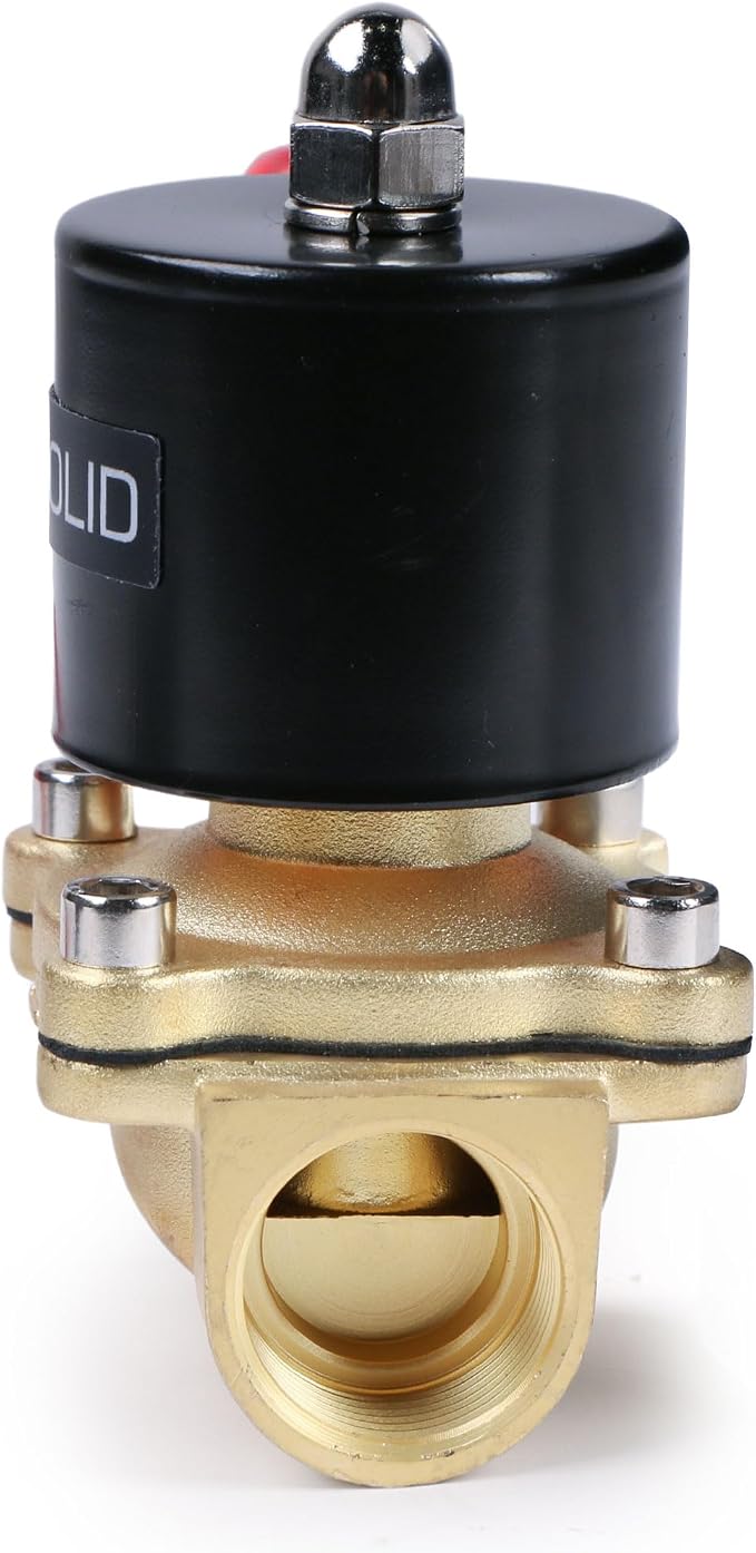 U.S. Solid Smart Solenoid Valve - 3/4 Inch Wi-Fi APP-Controlled Brass Solenoid Valve, 110V AC