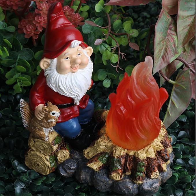 Solar Light-Up Garden Gnome Statue - Waterproof Outdoor Decor for Garden, Yard, Porch Patio Lawn Balcony,Decorations for Families and Holiday Enthusiasts for Women,Grandma, Housewarming