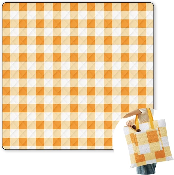2 in 1 Tote Picnic Blanket Waterproof Outdoor Camping Mat,Large Capacity Beach Blanket 80''x80'' 7 Layers Easy to Foldable and Carry.