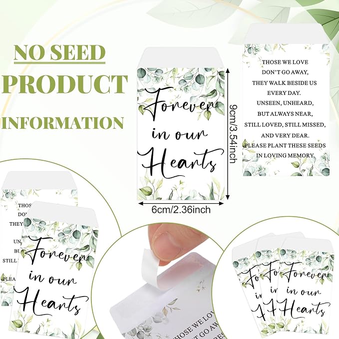 Ctosree 50 Sets Funeral Favors for Guests Greenery Celebration of Life Gifts Include Seed Packet Flowerpot Thank You Cards Hemp Ropes Organza Bags for Guest Funeral Party Memorial Party Return Gifts