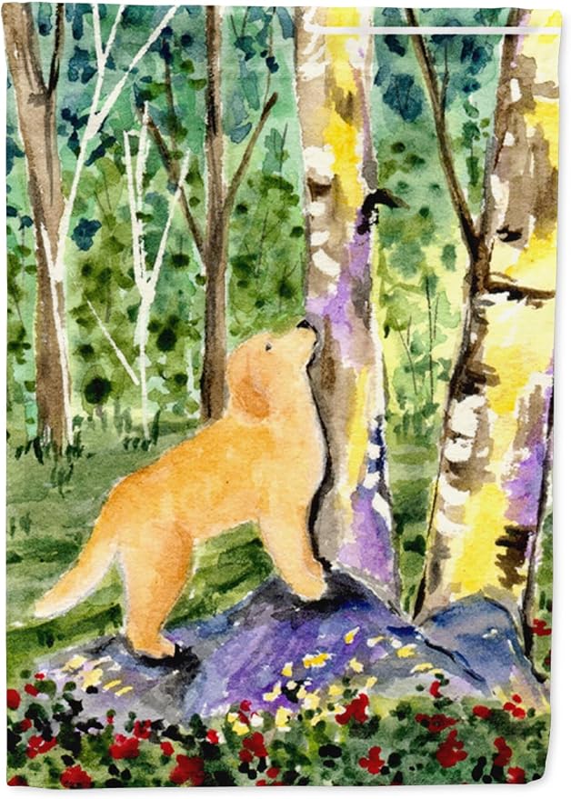 Caroline's Treasures SS8887GF Golden Retriever Garden Flag Mailbox Flag Decorative Yard Flag Banner Outside Patio Artwork Yard Flower Beds, Garden Size, Multicolor