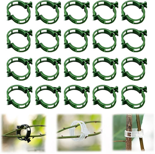 50Pcs Secured Plastic Plant Clip, 2026 Upgrade Plant Support Clips Reusable Garden Clips, Garden Clips for Climbing Plants Tomato Grape Vine Vegetables Plant Fixing Clips (200, Green)