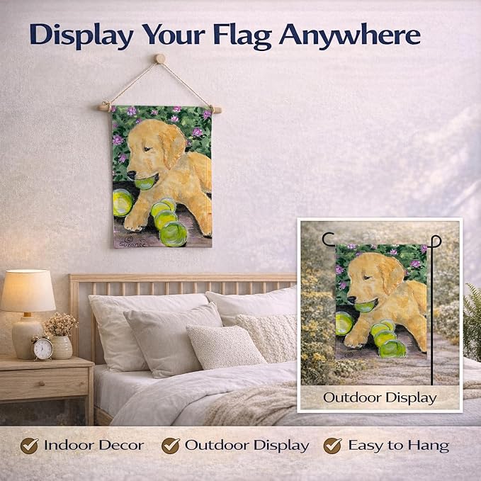Caroline's Treasures SS8759GF Golden Retriever Garden Flag Mailbox Flag Decorative Yard Flag Banner Outside Patio Artwork Yard Flower Beds, Garden Size, Multicolor