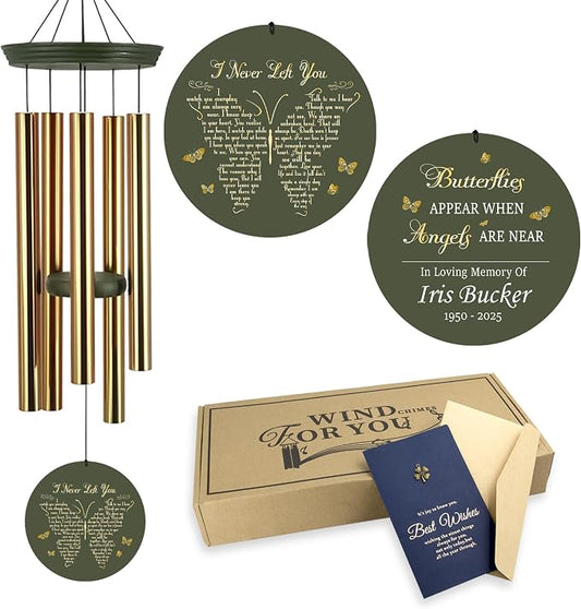 ASTARIN Memorial Wind Chimes Personalized, Bereavement Gift Ideas for Sympathy Loss of Lover Mother Father, 36 inch Deep Tone Wind Chimes Patio Decoration, in Memory of Loved One Gift(Made in Texas)