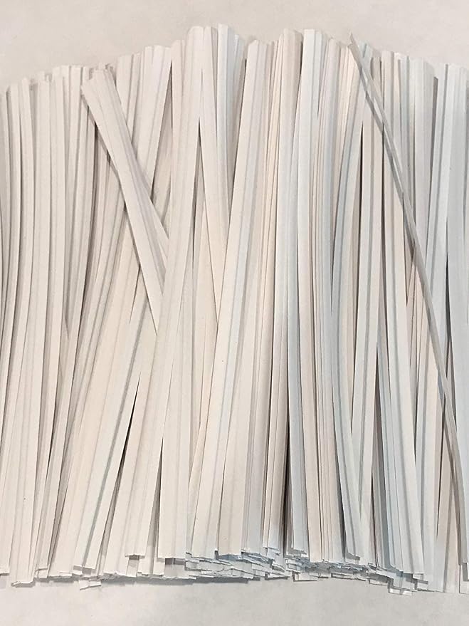 2000 11" Twist Ties Plastic Coated No Rip Paper Ties Cello General Use (White)