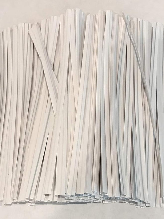2000 11" Twist Ties Plastic Coated No Rip Paper Ties Cello General Use (White)