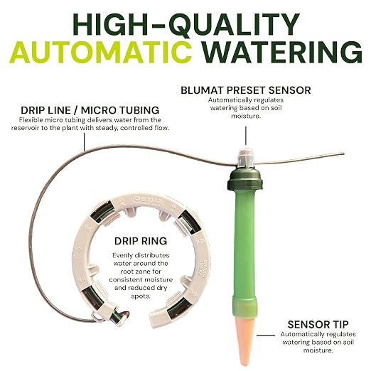 Grow Tent Drip Irrigation System - Blumat Watering Kit for 6 Small Pots (2-7 Gallon) - Automatic Grow Tent Watering System with Efficient Preset Blumat Sensors (Bucket not Included)