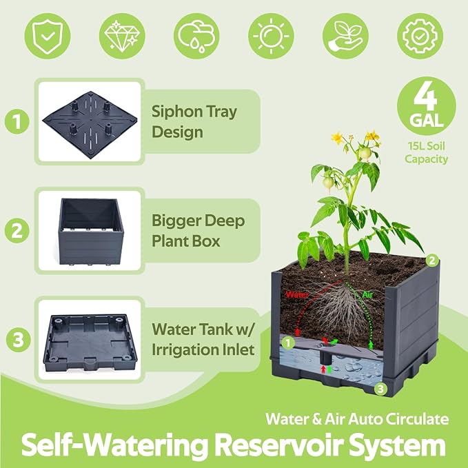 Self Watering Tomato Planter for Growing Tomatoes - 55" Raised Garden Bed Planter Box with Trellis for Climbing Plants - Tomato Support Cage for Vine Vegetables Flowers Greenhouse Indoor Outdoor