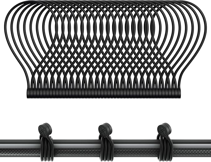 Magnetic Twist Ties, Reusable Silicone Cable Ties with Strong Magnet for Bundling and Organizing,Cord Wrap Clip Straps for Home or Office (Black-24 Packs)