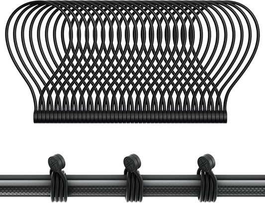 Magnetic Twist Ties, Reusable Silicone Cable Ties with Strong Magnet for Bundling and Organizing,Cord Wrap Clip Straps for Home or Office (Black-24 Packs)