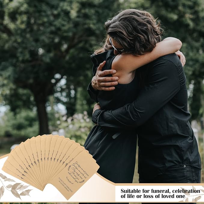 Fumete 120 Pack Memorial Seed Packets Bulk Memorial Day Coin Envelopes Kraft Small Celebration of Life Funeral Favors for Guests Veterans Day Sentimental Funeral Service Gift, 3.9 x 2.4 Inch