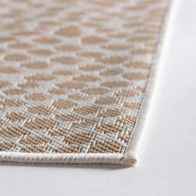 Unique Loom Outdoor Collection Area Rug - Cape Town (4' 1' x 6' 1' Rectangle, Dark Beige/ Ivory)