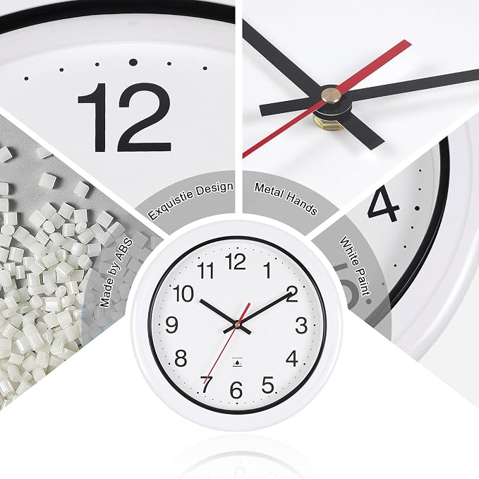 13 Inch Outdoor Full Waterproof Clock Bathroom Wall Clocks Waterproof Clocks for Patio Pool Garden Indoor Outdoor, White