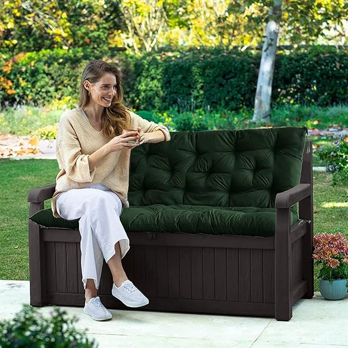 Swing Cushion Replacement Outdoor Porch Waterproof Bench Cushion 2-3 Seater Washable Bench Replacement Cushions for Outdoor Patio Porch Swing Cushions