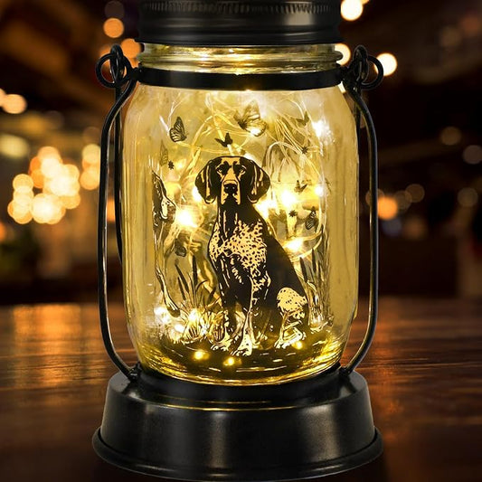 kyoryuger German Shorthaired Pointer Gifts for Women/Men, Pet Solar Lanterns German Shorthaired Pointer Lover Lantern Pet Loss Dog Memorial Lights Solar Garden Decor Yard,Patio,Torches Light Home