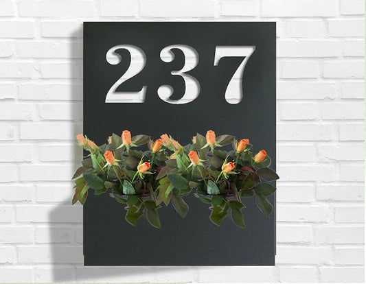 Personalized Address Sign with Planter Box, Personalized Metal Address Planter, Custom House Numbers, Address Planter Box, House Numbers Sign…, design 49