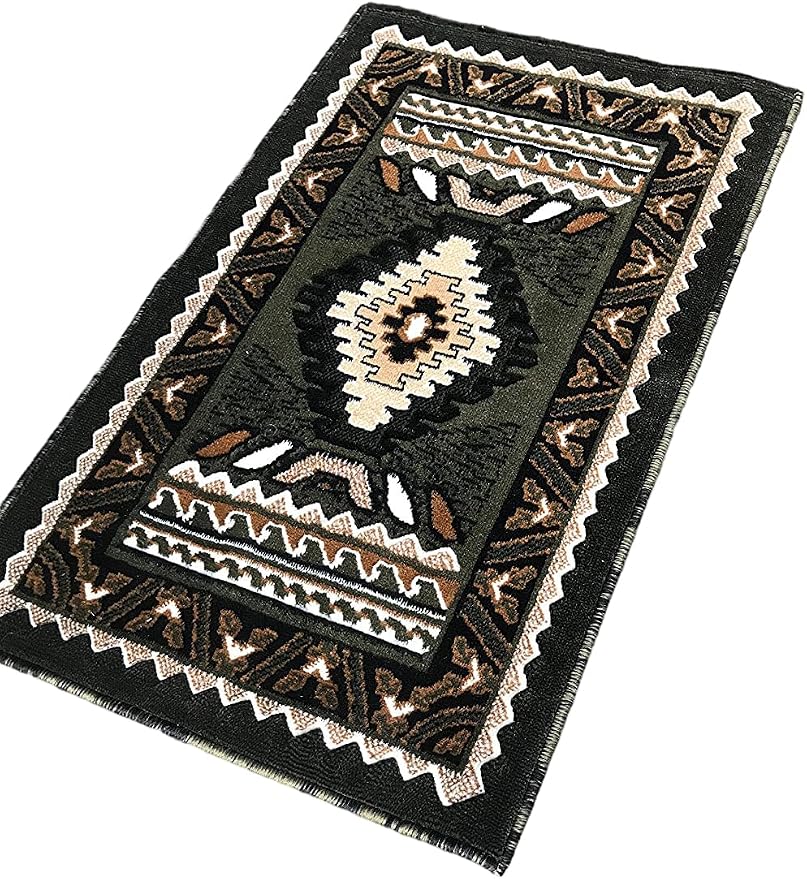 YHSF South West Native American Area Tribal Rug - Sage Green, 2' x 3'4" | Easy-Clean, Soft & Durable Tribal Rug for Living Room, Bedroom, Kitchen & More - Stain-Proof Runner for Home Decor