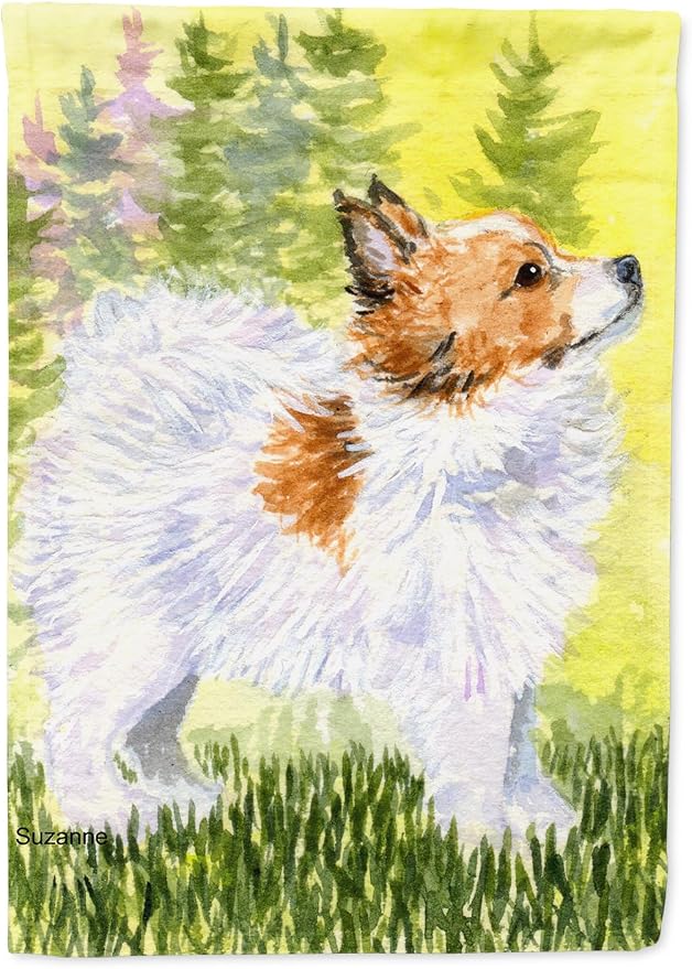 Caroline's Treasures SS1029GF Papillon Garden Flag Mailbox Flag Decorative Yard Flag Banner Outside Patio Artwork Yard Flower Beds, Garden Size, Multicolor