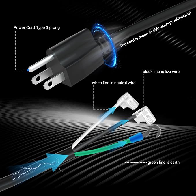 SPX1250WA Power Cord for Hayward Pool Pump Compatible with Hayward Power-Flo SP1500 Pool Pump Series (6FT)