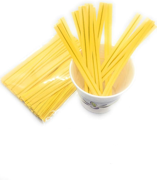 2000pcs Plastic/Paper Coated Yellow 7" x 1/4"(6mm) Twist Ties - Won't Rip or Pull Off