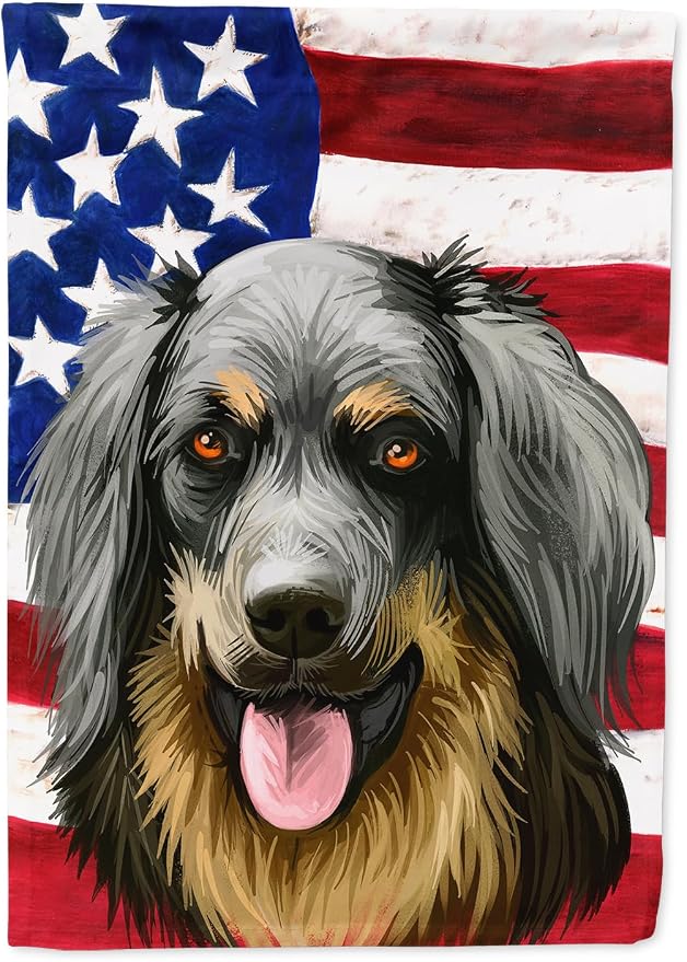 Caroline's Treasures CK6561CHF Hovawart Dog American Flag House Flag Large Porch Sleeve Pole Decorative Outside Yard Banner Artwork Wall Hanging, Polyester, House Size, Multicolor