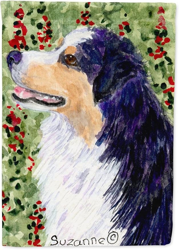 Caroline's Treasures SS8845GF Australian Shepherd Garden Flag Mailbox Flag Decorative Yard Flag Banner Outside Patio Artwork Yard Flower Beds, Garden Size, Multicolor