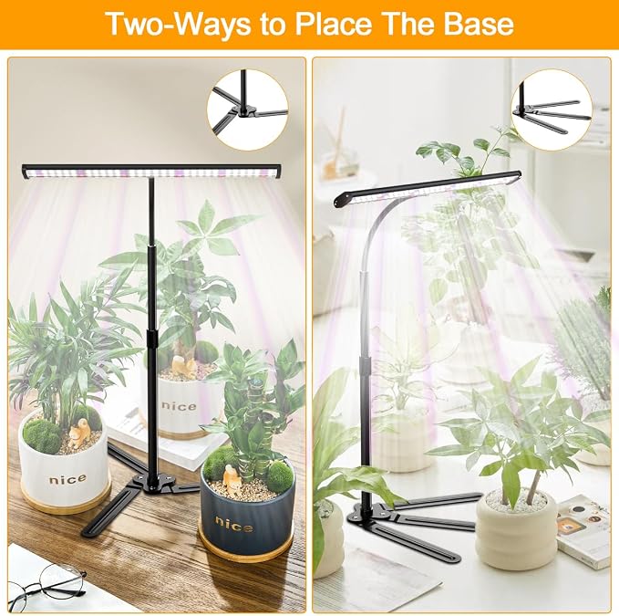 Super-Bright Grow Light for Indoor Plants, 6000K 108LEDs Full Spectrum Plant Lamp with Timer 4/8/12Hrs & Height Extendable for Home Office Desktop Plants, 12V 3A High Power Output for Faster Growth