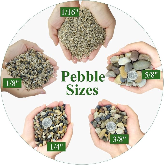 YISZM 20lbs Aquarium Gravel, 1/8"(2-4mm) Natural River Rocks Succulent Cactus Pea Gravel for Plants, Fish Tank, Decorative Pebbles for Gardening, Flower Pots, Vase Fillers, Landscaping