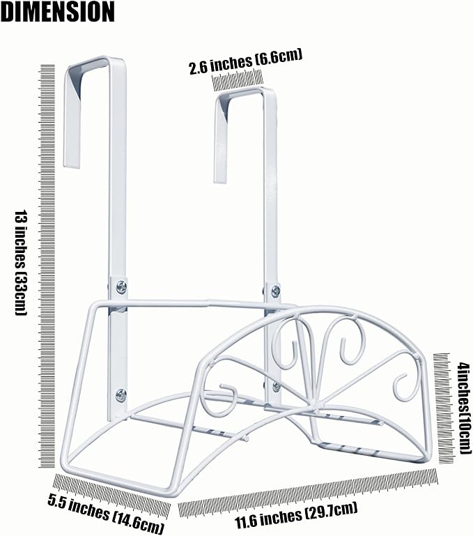Garden Hose Holder, Sturdy Hose Storage Organizer Reel Rack for Outside Garden Lawn Yard Farm -Wall Mount Or Hanger (White)