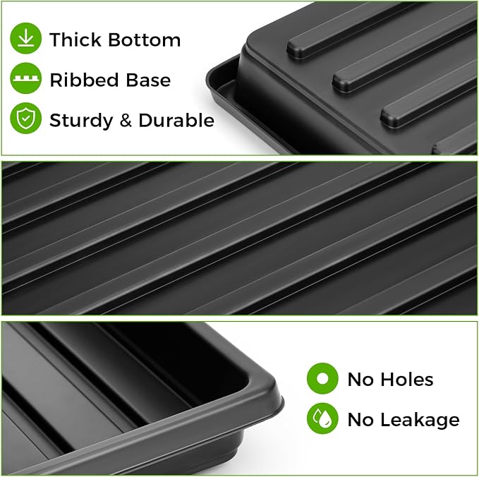 Seed Starter Tray Kit 3.5" 50 Pcs Square Nursery Pots Trays 9 Cell Seed Starting Pots with Drainage Holes 5 Pcs Seed Starting Trays 20 Plant Labels Planting Tool and 1 Pen Planter Nursery Propagation