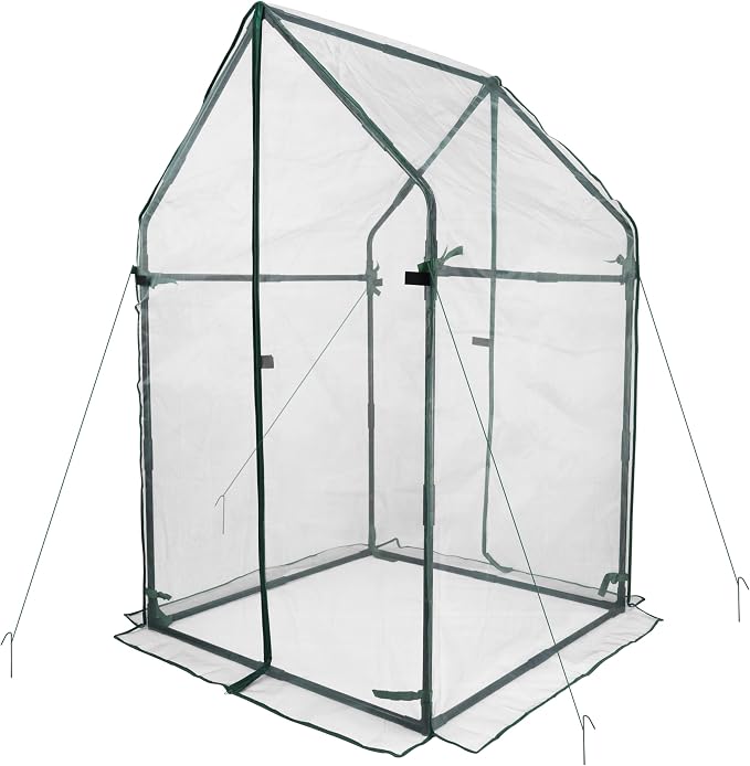 Gardzen Mini Greenhouse with Zipped Mesh Cover, Steel Frame Portable Outdoor Greenhouse, Enhanced Ventilation, Ideal for Spring, Summer & Fall 36.2"(L) x36.2(W) x59.5(H)