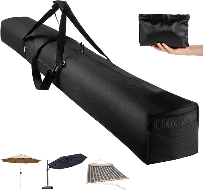 Patio Umbrella Storage Bag,Upgraded 900D Large Beach Umbrella Bag with Padded Carry Strap and Double Open Waterproof Zipper,Universal Pool Umbrella Sleeve for Blissun, Sunshine, Tempera Sun Umbrella