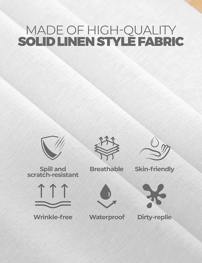 Decorelia White Faux Linen Table Cloths for 6 Ft Rectangle Tables-6 Pack, Washable Polyester Rustic Fabric Faux Linen Table Cloth Cover for Wedding,Outdoor,Events, Party,Banquet, Dining, 60x102 Inch
