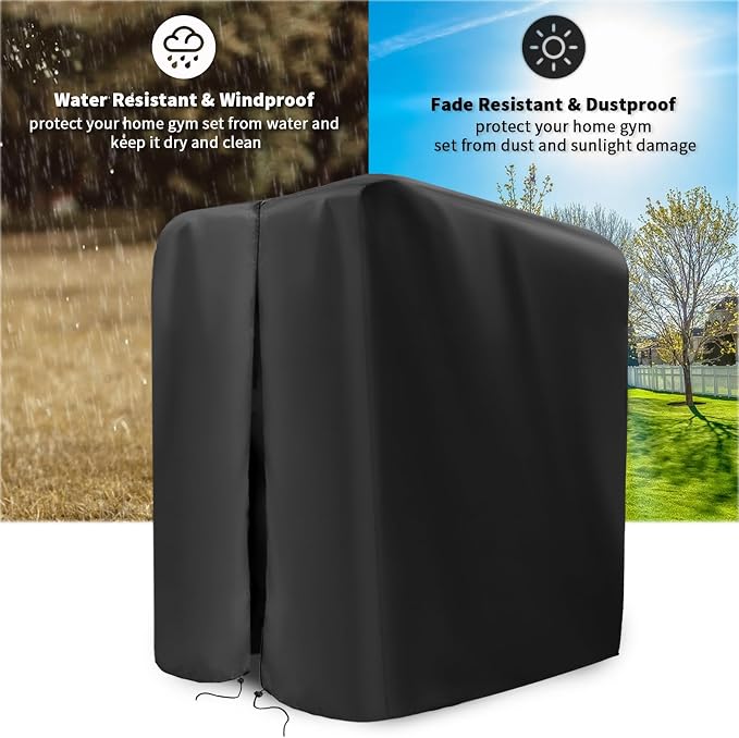 Home Gym Cover for Marcy Multi Gym Set/ Outdoor Workout Equipment | 41.3x68.9x72.8,Waterproof Dustproof Heavy Duty Oxford Fabric,for Weight Machine/Large Gymnastics Bar/Total Gym