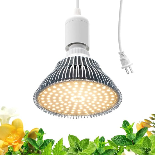 Bstrip Hanging Grow Light for Indoor Plant, 25W Full Spectrum Hanging Plant Light, 3000K LED Grow Light Bulbs with 16.4FT Power Cord, 1 Pack