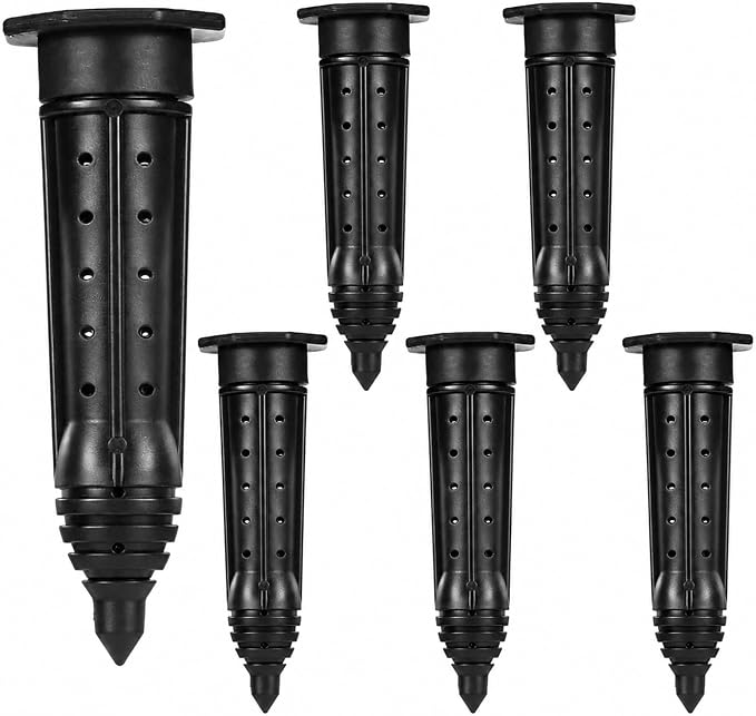 Junkin 6 Pack Tree Watering Stake Large UV Protected ABS Plastic Deep Root Irrigation Spike for Garden Shrubs Bushes Shrubs Flowers Fruits Vegetables Potted Plants (8 Inch)