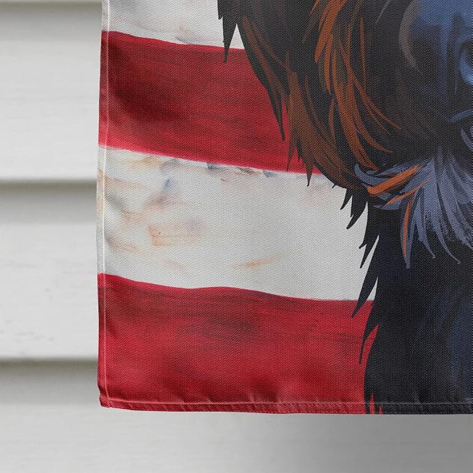 Caroline's Treasures CK6661CHF Portuguese Water Dog American Flag House Flag Large Porch Sleeve Pole Decorative Outside Yard Banner Artwork Wall Hanging, Polyester, House Size, Multicolor