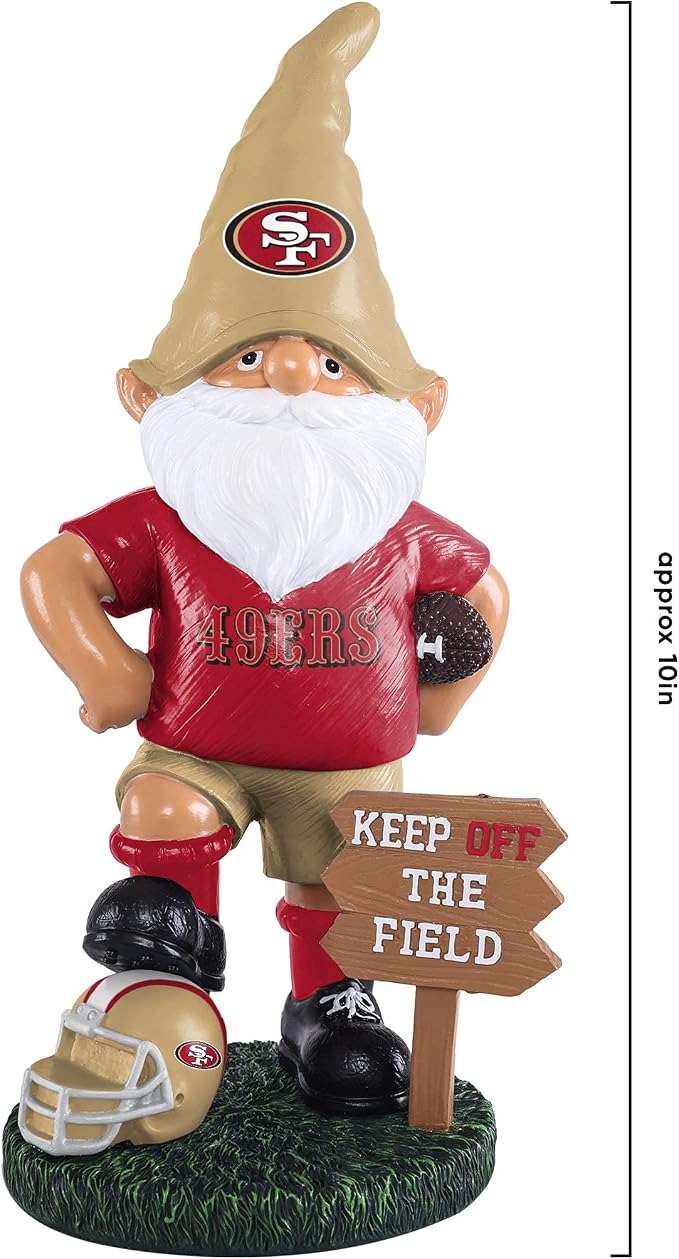 FOCO NFL Unisex-Adult NFL Team Logo Keep Off The Field Garden Statue Outdoor Gnome 8"