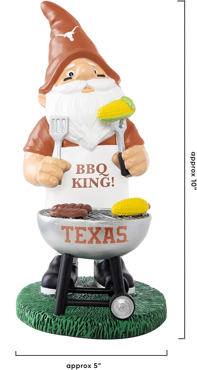 FOCO NCAA Unisex-Adult NCAA College Team Logo Grill Garden Statue Outdoor Gnome 10"