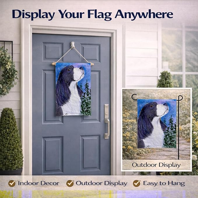 Caroline's Treasures SS8985GF English Springer Spaniel Garden Flag Mailbox Flag Decorative Yard Flag Banner Outside Patio Artwork Yard Flower Beds, Garden Size, Multicolor