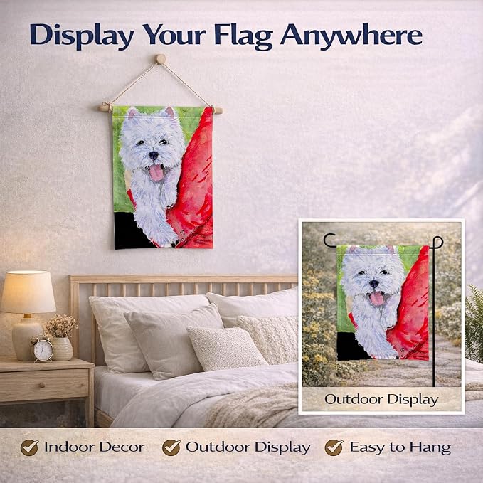 Caroline's Treasures SS8784GF Westie Garden Flag Mailbox Flag Decorative Yard Flag Banner Outside Patio Artwork Yard Flower Beds, Garden Size, Multicolor