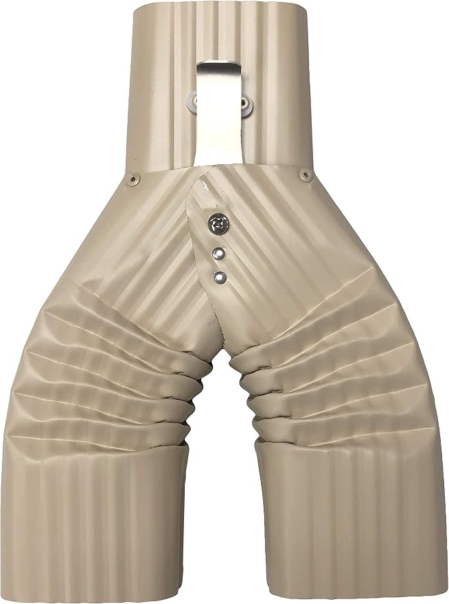 Basic Downspout Diverter for Rain Barrels (2x3), Made in The U.S.A. (Antique Ivory)