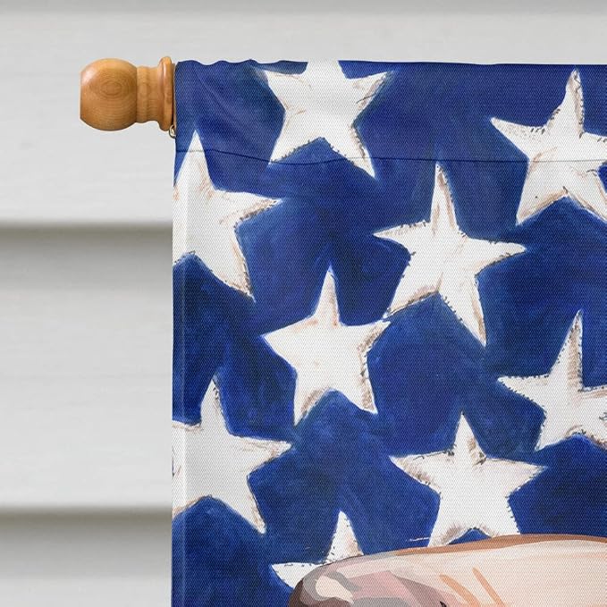 Caroline's Treasures CK6683CHF Sabueso Espanol Dog American Flag House Flag Large Porch Sleeve Pole Decorative Outside Yard Banner Artwork Wall Hanging, Polyester, House Size, Multicolor